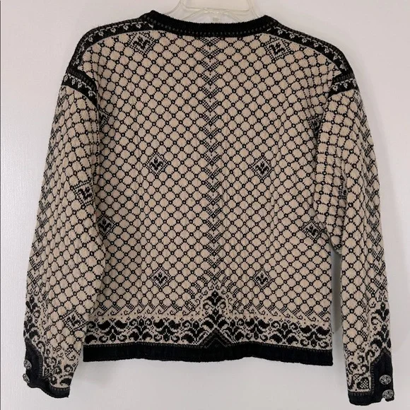 Dale of Norway Black and Cream Knit wool Nordic Cardigan - Picture 4 of 8